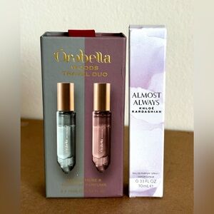 Orabella Woods Travel Duo Set & Khloe Kardashian Almost Always Travel Size NEW